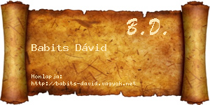 Babits Dávid névjegykártya