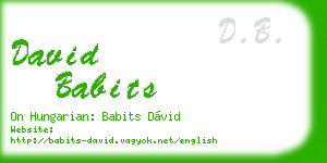 david babits business card